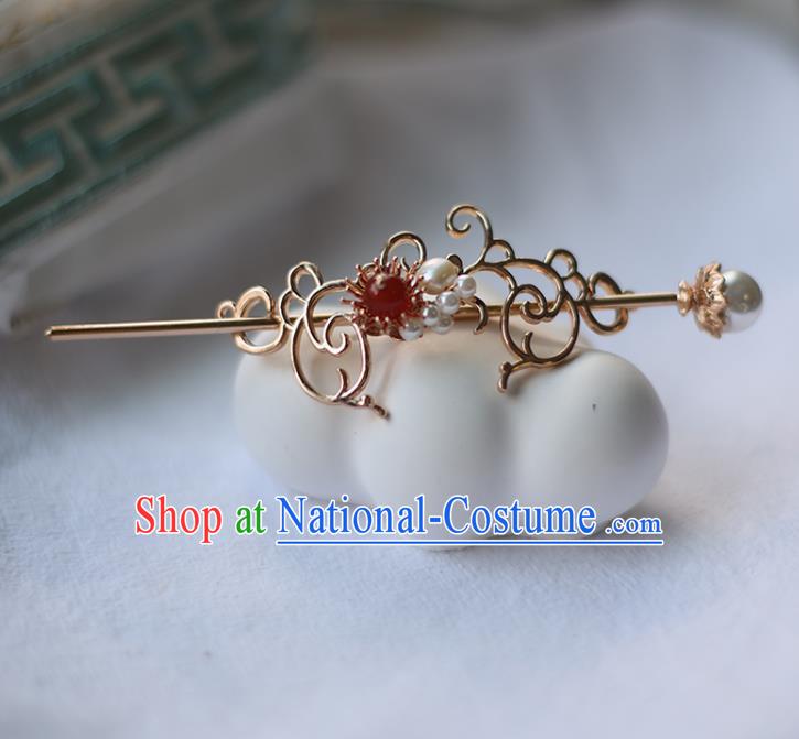 Handmade Chinese Pearls Hair Crown Traditional Classical Hanfu Hair Accessories Ancient Princess Hairpins for Women