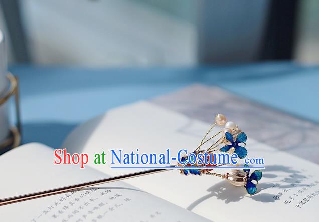 Handmade Chinese Classical Court Hairpins Traditional Hair Accessories Ancient Qing Dynasty Cloisonne Hair Clip for Women