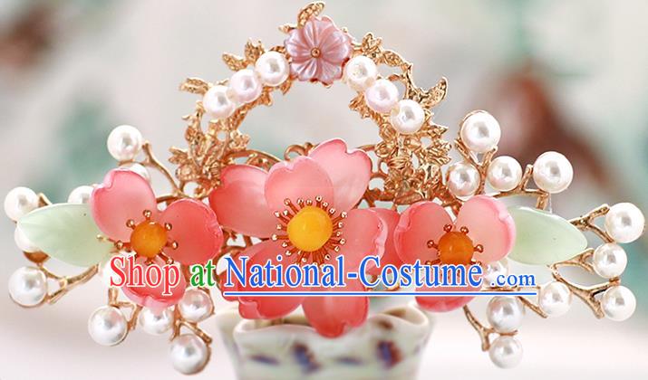 Chinese Classical Wedding Red Lotus Hair Crown Traditional Bride Hair Accessories Handmade Hanfu Tassel Hairpins Full Set