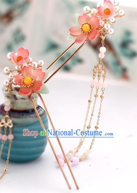 Chinese Classical Wedding Red Lotus Hair Crown Traditional Bride Hair Accessories Handmade Hanfu Tassel Hairpins Full Set