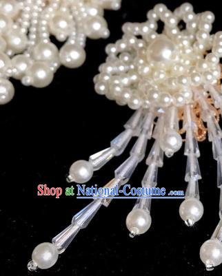 Handmade Chinese Ming Dynasty Pearls Hair Claw Traditional Hair Accessories Ancient Court Princess Hairpins Hair Stick for Women