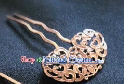 Handmade Chinese Ming Dynasty Court Hair Clip Traditional Hair Accessories Ancient Noble Lady Golden Hairpins for Women