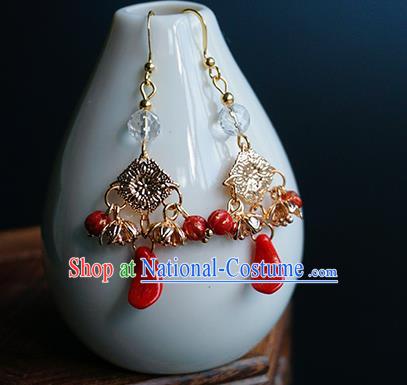 Chinese Handmade Hanfu Earrings Traditional Ear Jewelry Accessories Classical Eardrop for Women