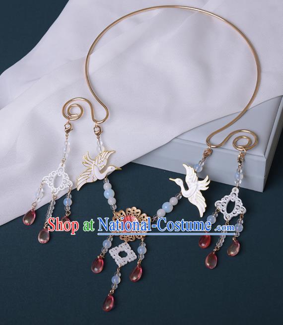 Chinese Handmade Necklet Decoration Traditional Ming Dynasty Precious Stones Tassel Necklace Accessories for Women