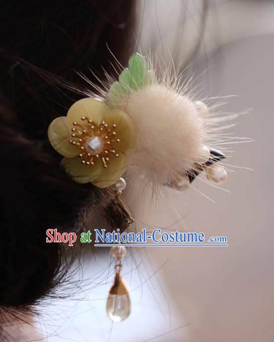 Handmade Chinese Cheongsam Hair Clip Traditional Hanfu Hair Accessories Ebony Hairpins for Women