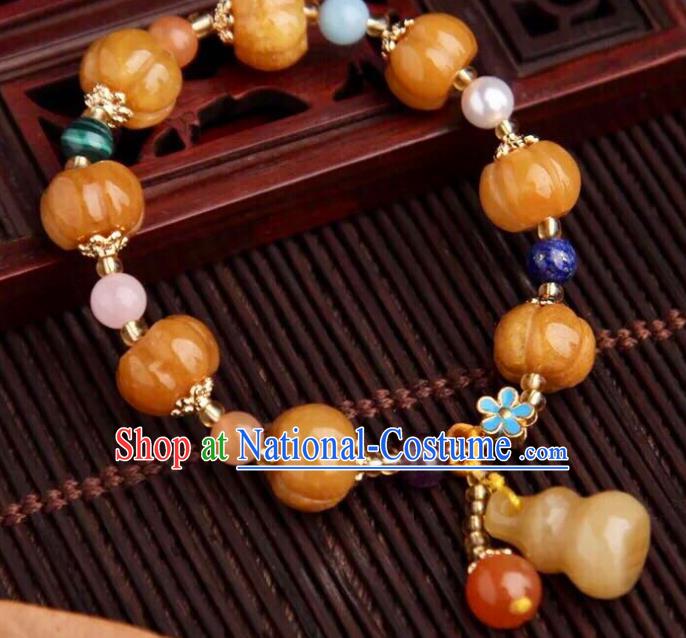 Top Grade Chinese Classical Ming Dynasty Stone Jewelry Accessories Handmade Ancient Hanfu Bracelet for Women