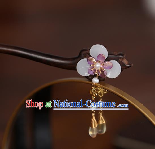 Chinese Cheongsam Hair Clip Traditional Hanfu Hair Accessories Handmade Ebony Hairpins for Women