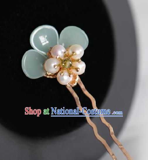 Chinese Cheongsam Plum Hair Clip Traditional Hanfu Hair Accessories Handmade Pearls Hairpins for Women