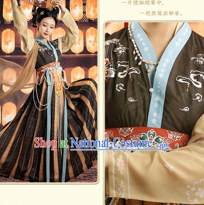 Traditional Chinese Tang Dynasty Court Lady Dance Dress Hanfu Apparels Ancient Flying Apsaras Historical Costumes Complete Set