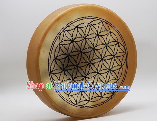 German Traditional Musical Instruments Flower of Life Pattern Drum Religious Shaman Drum Shamanic Tupan Cowhide Drums