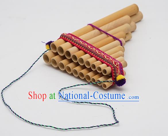 Peru Traditional Musical Instruments Indian Religious Panpipe Wind Instrument Nineteen Scale Pan Flute