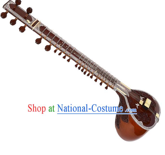 India Traditional Musical Instruments Indian Sitar Rosewood Handmade Carving Plucked String Instrument