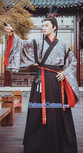 Traditional Chinese Jin Dynasty Prince Hanfu Apparels Ancient Nobility Childe Historical Costumes Full Set for Men