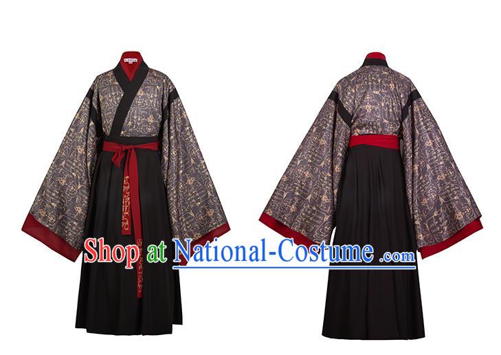 Traditional Chinese Jin Dynasty Prince Hanfu Apparels Ancient Nobility Childe Historical Costumes Full Set for Men