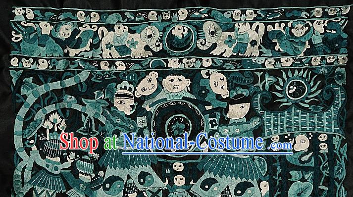 Chinese Traditional Embroidered Fabric Patches Handmade Embroidery Craft Miao Ethnic Embroidering Applique Accessories