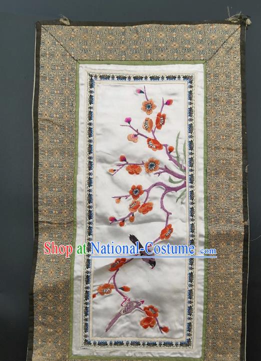 Chinese Traditional Embroidered Orange Plum Blossom Picture Handmade Embroidery Craft Embroidering Silk Decorative Painting