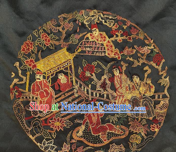 Chinese Traditional Embroidered Character Painting Handmade Embroidery Craft Embroidering Silk Decorative Picture