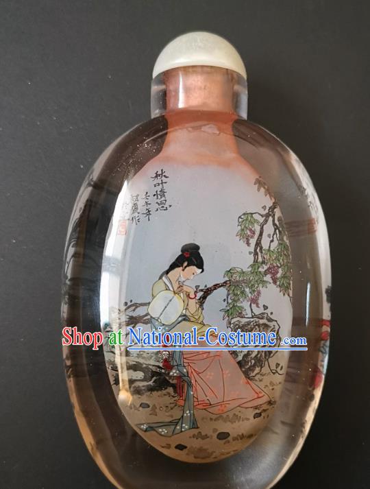 Chinese Snuff Bottle Traditional Handmade Painting Young Beauty Snuff Bottles