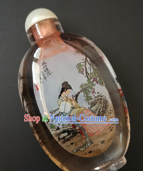 Chinese Snuff Bottle Traditional Handmade Painting Young Beauty Snuff Bottles