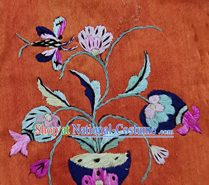 Traditional Chinese Embroidered Flowers Bird Silk Patches Handmade Embroidery Fabric Accessories Embroidering Dress Applique