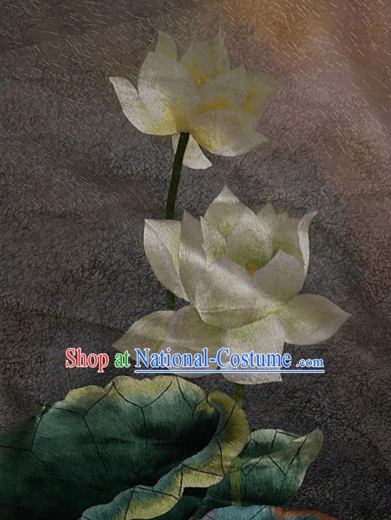 Traditional Chinese Embroidered Lotus Fabric Hand Embroidering Dress Applique Embroidery Veil Patches Accessories