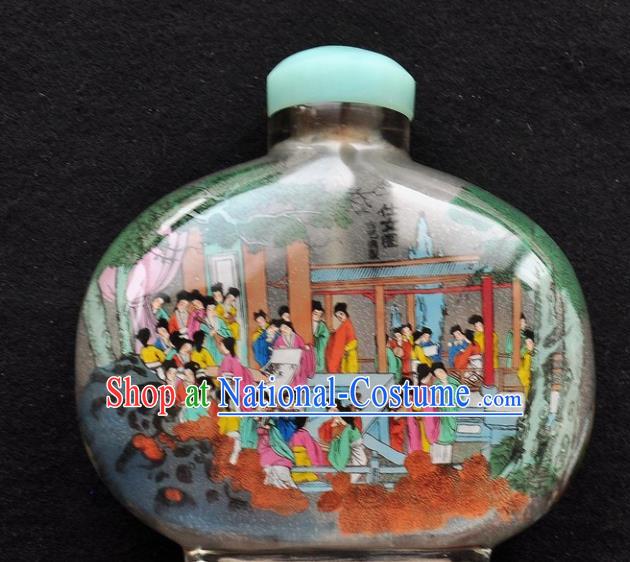 Chinese Handmade Snuff Bottle Traditional Inside Painting Hundred Beauty Snuff Bottles Artware