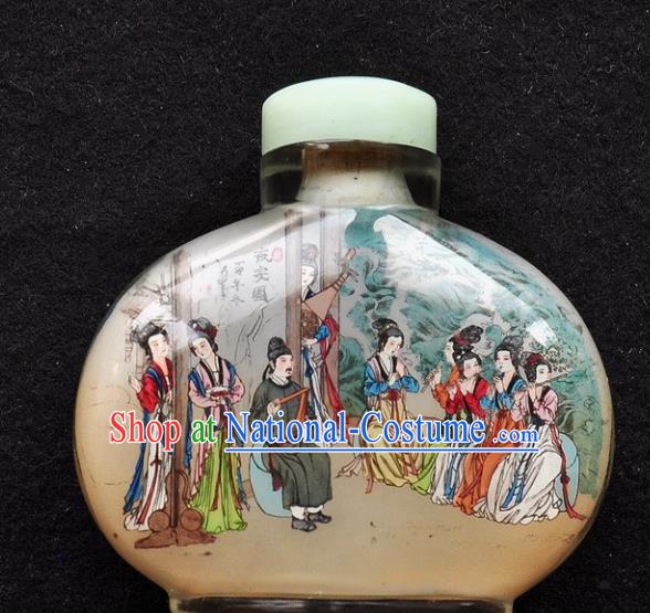 Chinese Handmade Snuff Bottle Traditional Inside Painting Tang Dynasty Dinner Snuff Bottles Artware