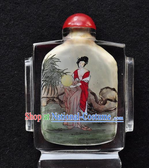 Chinese Handmade Character Snuff Bottle Traditional Inside Painting Palace Lady Snuff Bottles Artware