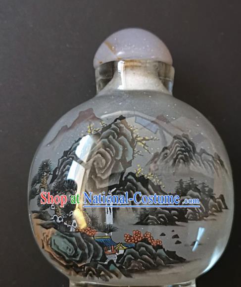 Chinese Handmade Landscape Snuff Bottle Traditional Inside Painting Scenery Snuff Bottles Artware