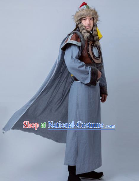 Chinese Ancient General Armor Costume Drama Huns King Clothing for Men