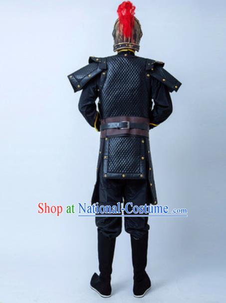 Chinese Traditional Three Kingdoms Period Warrior Armor Costume Drama Ancient General Clothing and Helmet for Men