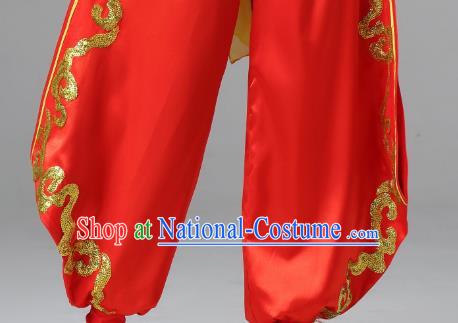 Traditional Chinese Folk Dance Red Outfits Dress Drum Dance Yangko Dance Stage Performance Costume for Women