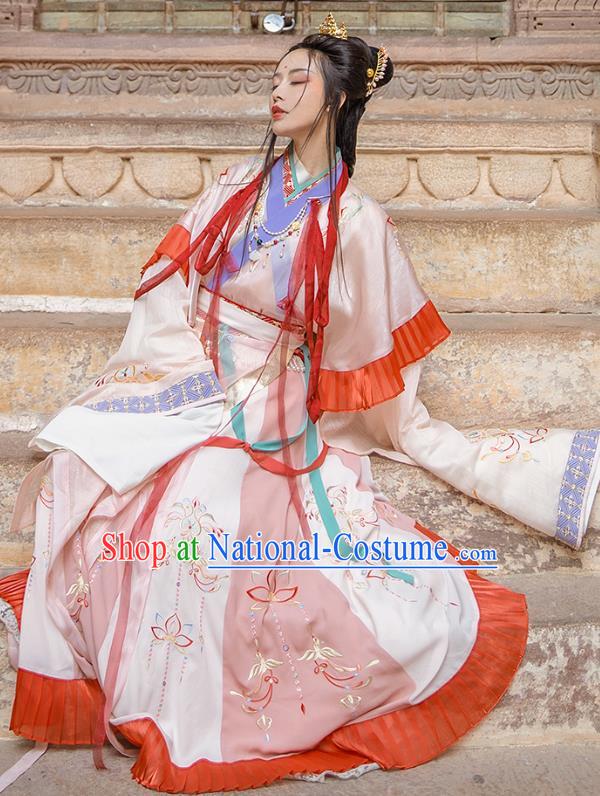 Traditional Chinese Jin Dynasty Noble Infanta Hanfu Dress Apparels Ancient Royal Princess Historical Costumes Complete Set