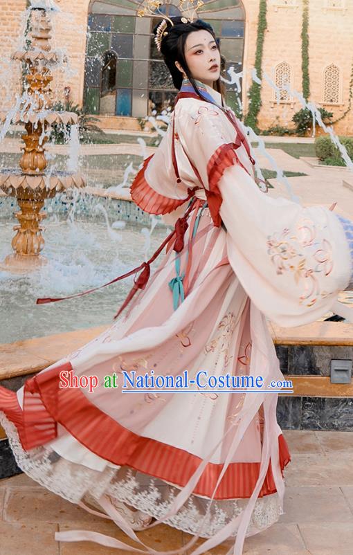 Traditional Chinese Jin Dynasty Noble Infanta Hanfu Dress Apparels Ancient Royal Princess Historical Costumes Complete Set