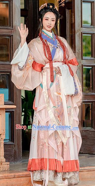 Traditional Chinese Jin Dynasty Noble Infanta Hanfu Dress Apparels Ancient Royal Princess Historical Costumes Complete Set