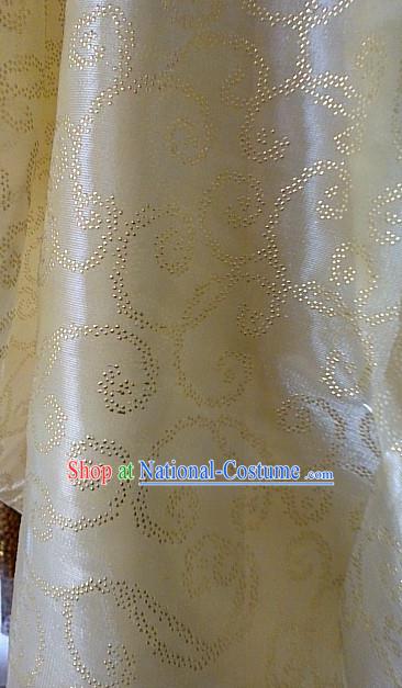 Chinese Traditional Pattern Design Beige Veil Fabric Grenadine Cloth Asian Gauze Material