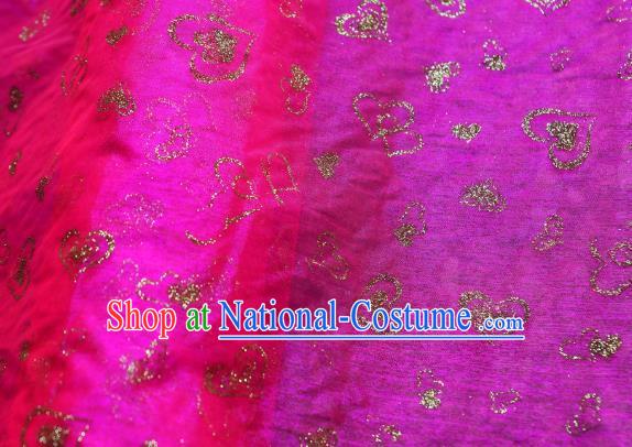 Chinese Traditional Heart Shape Pattern Design Rosy Veil Fabric Grenadine Cloth Asian Gauze Material