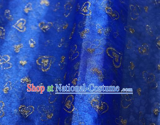 Chinese Traditional Heart Shape Pattern Design Royalblue Veil Fabric Grenadine Cloth Asian Gauze Material