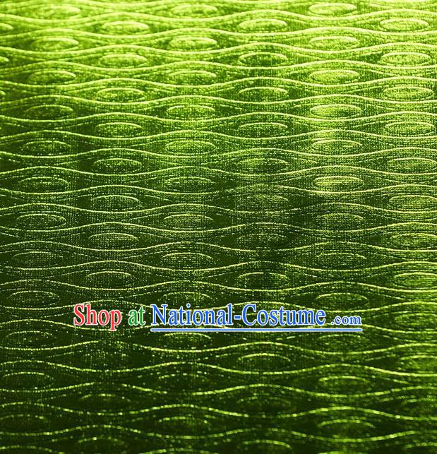 Chinese Traditional Anaglyph Pattern Design Grass Green Spandex Fabric Cloth Material Asian Dress Drapery