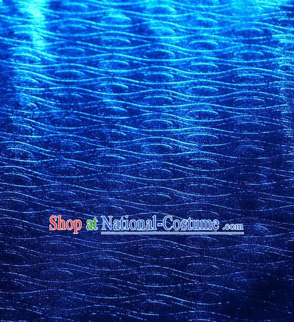 Chinese Traditional Anaglyph Pattern Design Royalblue Spandex Fabric Cloth Material Asian Dress Drapery