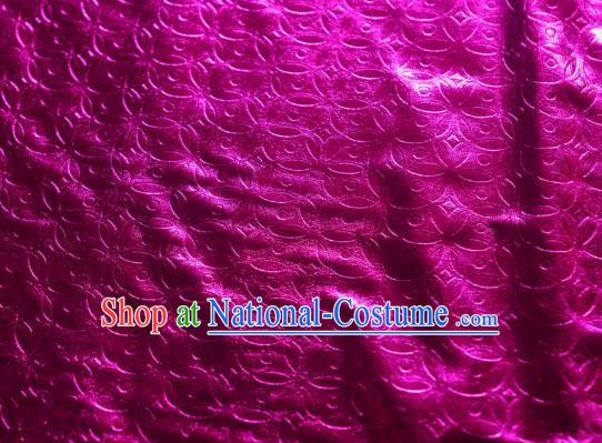 Chinese Traditional Copper Cash Pattern Design Rosy Spandex Fabric Cloth Material Asian Dress Anaglyph Drapery