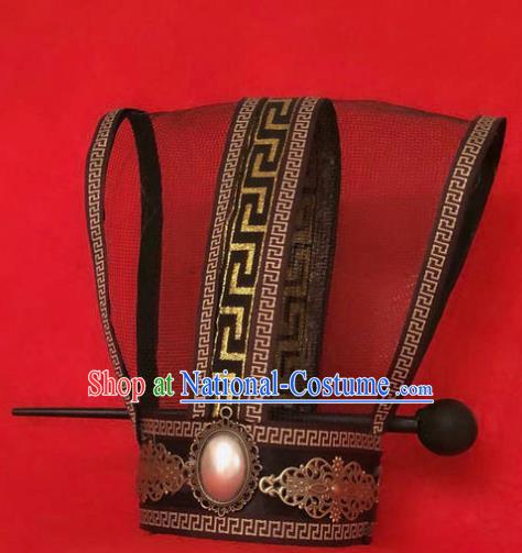 Chinese Traditional Han Dynasty Prince Hair Crown and Hairpin Headwear Ancient Childe Hair Accessories for Men