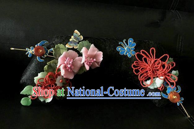 Chinese Traditional Qing Dynasty Queen  Hair Accessories Flag Bun Drama Ancient Imperial Concubine Headdress