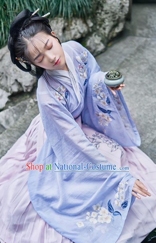 Traditional Chinese Ancient Palace Lady Hanfu Dress Apparels Han Dynasty Princess Historical Costumes Embroidered Blouse and Skirt for Women