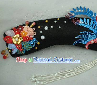 Chinese Traditional Qing Dynasty Noble Lady Hair Accessories Drama Empresses in the Palace Ancient Imperial Consort Flag Bun Shen Meizhuang Headwear