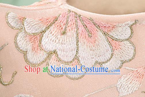 Chinese Traditional National Shoes Pink Cloth Shoes Embroidered Peony Shoes Hanfu Shoes Women Shoes Handmade Shoes