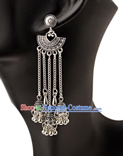 Asian India Traditional Bells Tassel Eardrop Asia Indian Earrings Bollywood Dance Jewelry Accessories for Women