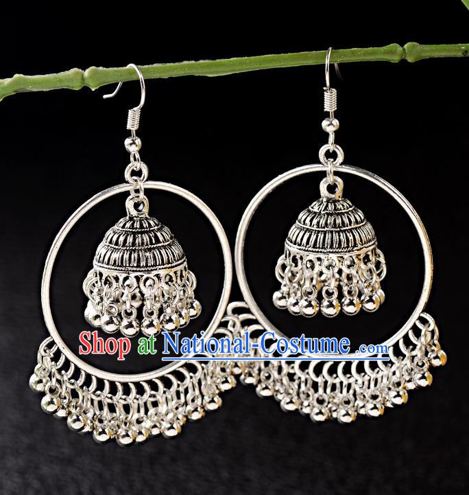 Asian India Traditional Accessories Asia Indian Bollywood Dance Earrings Jewelry Bells Tassel Eardrop for Women