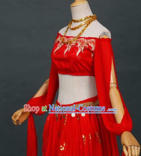 Traditional Chinese Cosplay Fairy Red Hanfu Dress Costumes Ancient Female Swordsman for Women