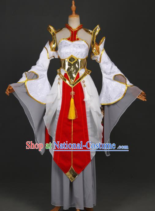 Traditional Chinese Cosplay Fairy Princess Hanfu Dress Costumes Ancient Female Swordsman Clothing Heroine Apparel for Women